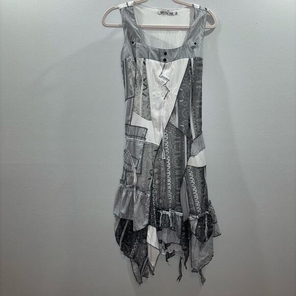 C’Fait Pour Vous Paris Abstract Layered Asymmetrical Dress Size 1 EU France - Picture 2 of 14